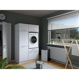 laundreezy Mehrzweckschrank-Set 118 x 200 x 68 cm Weiß