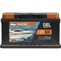 EXAKT GEL Batterie 12V 120Ah Bootsbatterie Marine Schiff Versorgung Solarbatterie Gelbatterie Gel Akku ersetzt 100Ah 110Ah