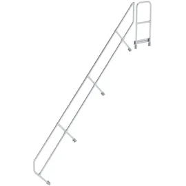 MUNK zweiter Handlauf Aluminium-Treppe mit Plattform 45° 15 Stufen