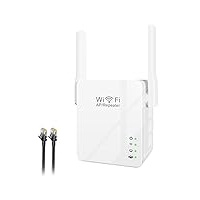 WLAN Repeater Verstaerker 300Mbps Verstärker Access Point WiFi Extender Booster Mini Wireless Signalverstärker mit LAN Port,WPS,USB Port,Ethernet-Netzwerkkabel,Kompatibel zu Allen WLAN Geräten