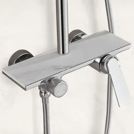 Home Deluxe Iconic Duscharmatur mit Ablage Weiß 120 cm