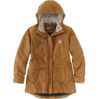 CARHARTT Loose Fit Weathered Duck, Mantel Damen - Braun - S