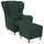 Supellex Ohrensessel Sofia Textil 92 x 68 x 95 cm Dunkelgrün mit Hocker