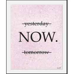 queence Bild »NOW.«, Sprüche & Texte-Schriftzug-Sprüche & Texte-Motivationsbilder, (1 St.), HD Premium Poster-Druck inkl. Holzrahmen queence Farbe Rahmen: schwarz + Farbe Bild(er): rosa