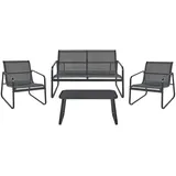 Beliani Lounge Set Schwarz 4-Sitzer Loungemöbel, Loungemöbel-Sets