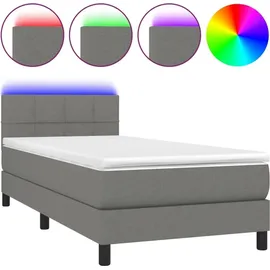 vidaXL Boxspringbett 100 x 200 cm Dunkelgrau