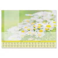 SIGEL HO307 Papier-Schreibtischunterlage, ca. DIN A2, mit 3-Jahres-Kalender, 30 Blatt, Motiv Lovely Daisies, vegan, aus nachhaltigem Papier