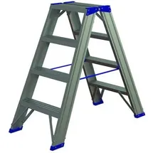 PROTEC.class PASSL24 Alu-Stufenstehleiter, 2x4, rutschfeste Gummifüße