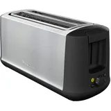 Moulinex Subito 4 Toaster, 2 lange Schlitze, 1700 W, Eco-Modus, Thermostat 7 Positionen, Brotzentrierung LS342D10, Edelstahl