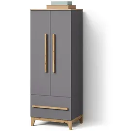 livinity® Kinderkleiderschrank Mailo 70 x 186,8 cm Eiche grau