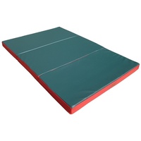 NiroSport Weichbodenmatte 150 x 100 x 8 cm klappbar Turnmatte Gymnastikmatte Fitnessmatte (1er-Set), abwaschbar, robust grün