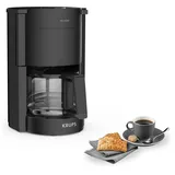 Krups F30908 ProAroma Filterkaffeemaschine mit Glaskanne, 1,25L Füllmenge, 10-15 Tassen, 1050W, Schwarz
