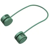 ZDETGU Tragbarer Nackenventilator, Flügelloser Nackenventilator mit Aromatherapie-Funktion, USB-Aufladung für Komfort und Bequemlichkeit Im Freien (GREEN)