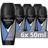 Rexona Men Men Maximum Protection Deo Roll-On Cobalt Dry Anti-Transpirant mit Schutz vor starkem Schwitzen und Körpergeruch 50 ml 6 Stück