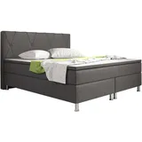 Inter Boxspringbett Boston 180x200 Webstoff Anthrazit - mind. 14 Tage Rückgaberecht - H3, - 180x200
