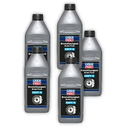 5x 1L LIQUI MOLY 21157 Bremsflüssigkeit DOT 4 Bremse Flüssigkeit Brake Fluid