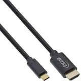 InLine USB Display Kabel USB-C Stecker zu HDMI Stecker 5 m Schwarz