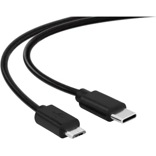 conecto 1,50m USB C auf Mirco USB 2.0 Verbindungskabel, Datenkabel und Ladekabel, schwarz