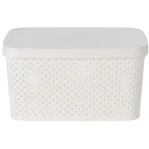 Mojawo Box mit Deckel Aufbewahrungsbox Kunststoff 13L weiß L39xB28xH15cm