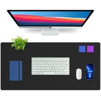 K KNODEL Schreibtischunterlage Upgrade Schreibtischunterlage 90x43cm PVC-Leder doppelseitig Schwarz schwarz