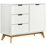 CASARIA Kiefernholz Sideboard Borneo Weiß