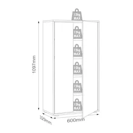 VCM Salia 60 x 110 x 33 cm anthrazit / anthrazit