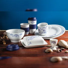 Kahla 207401A00612X Ahoi Marie Eierbecher mit Fuß Fischschwarm