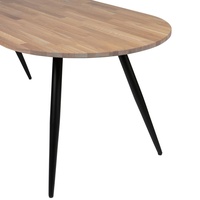 WOOOD Tablo Esstisch Oval aus Eichenholz, 2-Pos-Tischbein, Grau, 220 x 90 cm