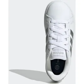 adidas Grand Court Lifestyle Tennis Lace-Up Kids Cloud White/Matte Silver/Matte Silver 32