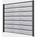 Gutta Sichtschutzzaun-Element 202 x 186 cm grau Schichtstoffplatten
