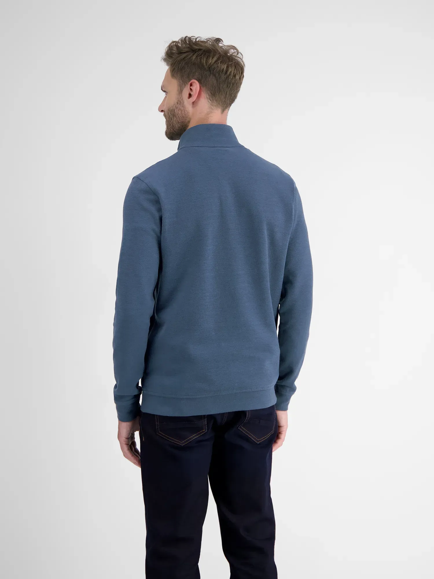 LERROS Sweatshirt »LERROS Sweat-Troyer, Structure« Lerros STORM BLUE S