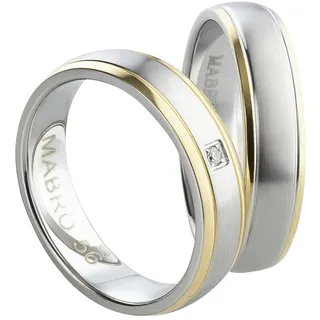 Mabro Partnerringe Verlobungsringe AB836 / AB837 Edelstahl bicolor