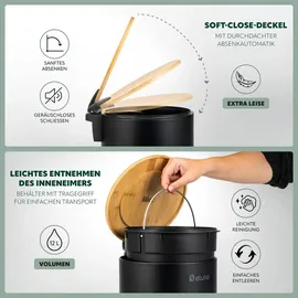 ELUNO Abfalleimer 12 l Schwarz