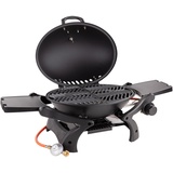 DEMA Tisch - Gasgrill Calabria Gas Tischgrill Grill BBQ 3,5 kW Grillfläche 48x36 cm inkl. Anschlussschlauch und Druckminderer / 2-teiliger Gusseisen Rost