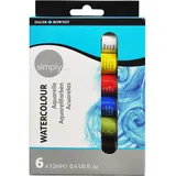 SIMPLY Daler-Rowney Simply Aquarellfarben-Set 6 x 12 ml Farbtuben