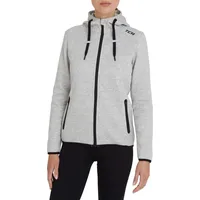TCA Damen Revolution Hoodie, mit Kapuze und Reißverschlusstaschen - Hellgrau, S