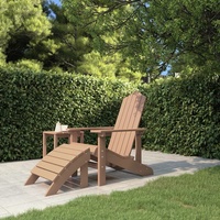 Möbel Outdoor Relaxsessel,Balkonstuhl Adirondack-Gartenstuhl mit Fußstütze HDPE Braun DE27918