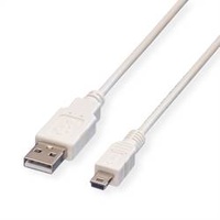VALUE USB 2.0 Kabel, Typ A - 5-Pin Mini, Weiß