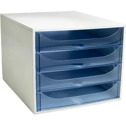 Exacompta 228610D ECOBOX Schubladenbox mit 4 Schubladen - Eisblau