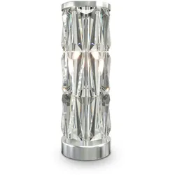 Licht-Erlebnisse Tischlampe SIMON Chrom Transparent 2x E14 bis 60W LE116473