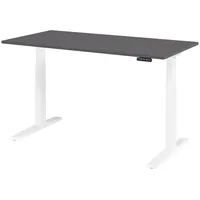 Bümö Schreibtisch, Graphit, Weiß, Nachbildung, Rechteckig, 160x74x80 cm, FSC