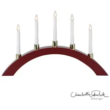 Star Trading LED Lichterbogen ,Halla, Holz, 5 Kerzen, weinrot, rund | Gr.: onesize