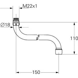 Grohe S-Auslauf 150 mm verchromt