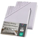nyvi Spannbettlaken DreamScience Heavy Jersey 120 x 200 - 130 x 200 cm silber 2 St.