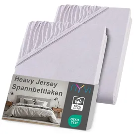 nyvi Spannbettlaken DreamScience Heavy Jersey 120 x 200 - 130 x 200 cm silber 2 St.