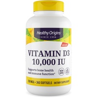 Healthy Origins Vitamin D3 10,000 Iu 360 Softgel Immune Gesundheit Vitamin D