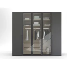 Rauch »Kleiderschrank Schrank Garderobe SKAT SHINE mit hochwertigem,«, transparentem Grauglas inkl. umfangreichem Zubehör MADE IN GERMANY