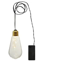 StarTrading LED Hängeleuchte Glow Glas Kunststoff H: 13cm D: 6cm Batteriebetrieb transparent