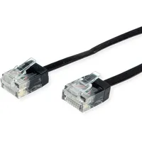 Roline UTP Patchkabel Kat.6A (Class EA), extra-flach, schwarz, 2