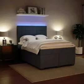 vidaXL Boxspringbett 140 x 200 cm Dunkelgrau